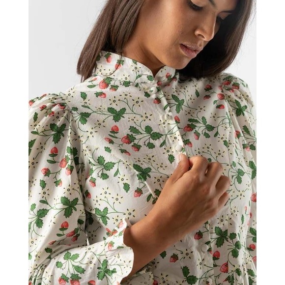 Batsheva x Laura Ashley Tops - Batsheva x Laura Ashley Strawberry Field Grace Blouse White Size 4